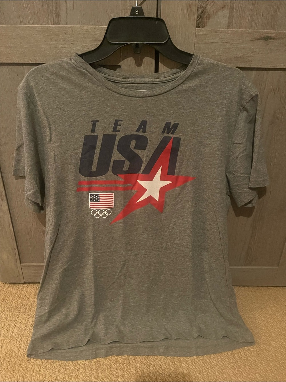 Team USA Graphic Short Sleeve Tee - Grey with Red & Navy Star